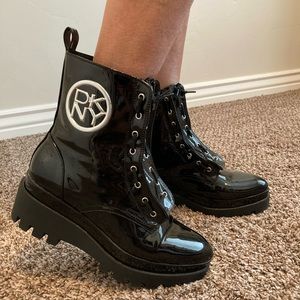 NEW DKNY black platform ankle boot